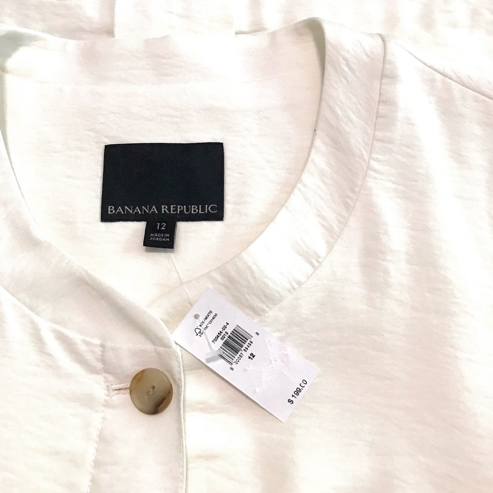 Nwt Banana Republic Cropped Utility Style Jacket Ivory